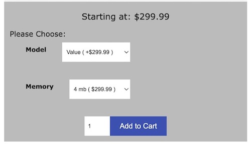 Attributes Prices Storefront