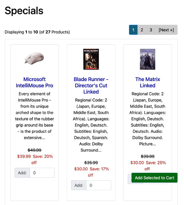Specials 2.x.x Grid